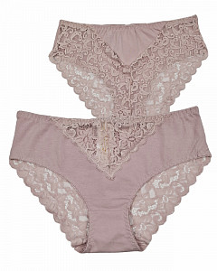 Трусы женские слипы кружевные большие размеры (хлопок)  ALINA 